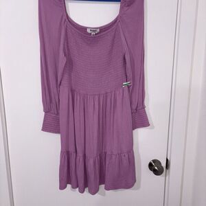 BB Dakota Dress By Steve Madden Let's Go Crazy Purple Women Sz M Babydoll
